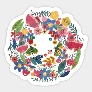 Floral wreath Sticker